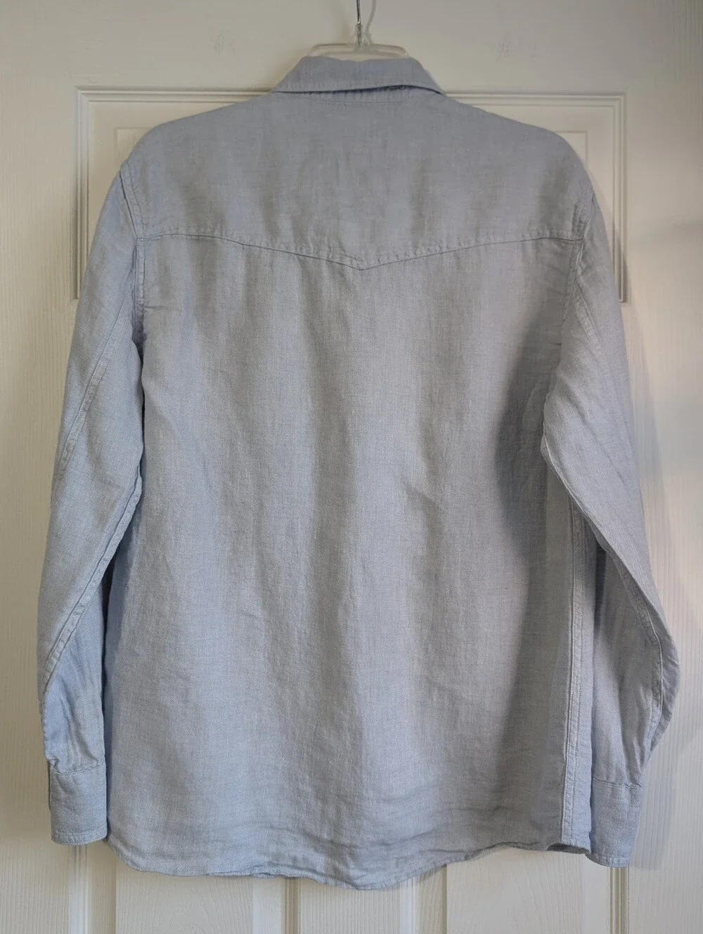 Banana Republic Light Blue Long-Sleeve Standard Fit Linen Shirt Size M